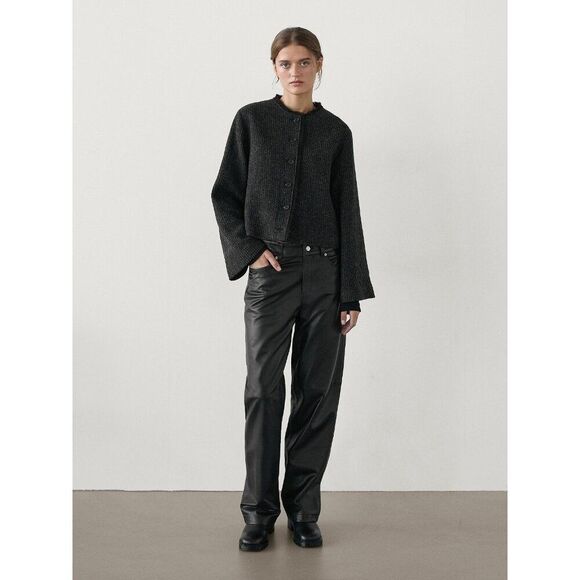 Massimo Dutti Womens Jacket Small S Gray Wool Button Up Long Sleeve 6004/562 NWT - Picture 1 of 11